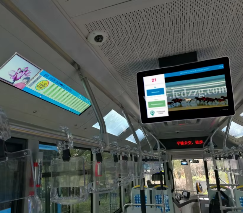 Bus LCD Passenger Information Screen Video Advertising Play Voice Stop Prompt Wifi Digital Display