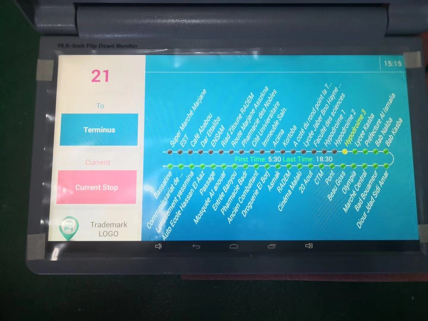 32 Inch Bus TV Monitor Destination Station Signs Digital Signage Display Screen LCD Advertising