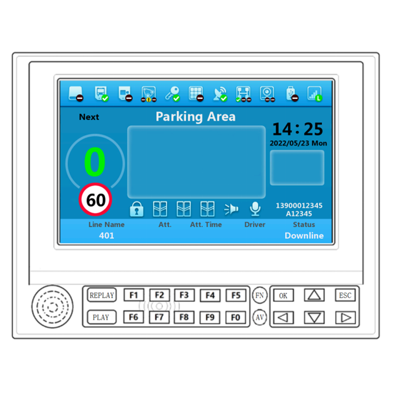 Linux 7-Inch Bus Stop Announcer Controller Intelligent Dispatching Vehicle-mounted Terminal
